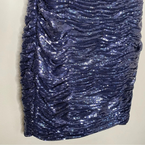 ✨NWT La Femme Slate Blue Sequin Strapless Cocktail Party Mini Dress Size 4 - Picture 8 of 12